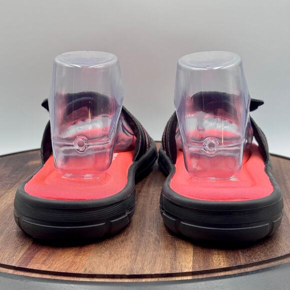 UNDER ARMOUR Sandals Youth Girl Size 10 Black and Pink Hook and Loop Slides - Picture 5 of 11